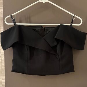 Elegant Black Off-Shoulder Sweetheart Top